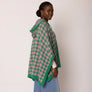 AKA Sorority Checkered Knit Pink and Green Cape