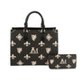 Tote Black Luxe Monogram Structured Satchel Bag