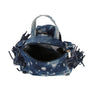 Moto Backpack Dark Distressed Denim Handbag