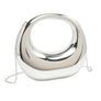 Handbag Silver Mirror Crescent Moon Evening Bag