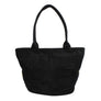Tote Bag Burgundy Suede Black Trim Shoulder Purse
