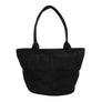 Tote Bag Yellow Suede Black Trim Shoulder Purse