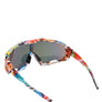 Sunglasses Red Graphic Print Mirror Sport Eyewear
