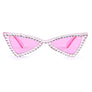 Sunglasses Fuchsia Cat Eye Rhinestone Retro Eyewear