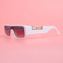Sunglasses White Gold Panther Rectangle Eyewear