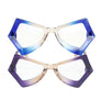 BLB Glasses Blue Duotone Butterfly Geo Frame