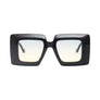 Sunglasses Square Black Oceanic Oversize Wide Edge