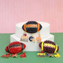 Brooch Football Team Spirit Purple and Yellow Pin