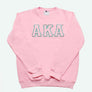 AKA Greek Gear L Pink Embroidered Crew Sweatshirt
