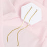 Shoulder Duster Gold Herringbone Chain Earrings
