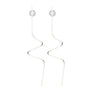 Studs Silver Thin Long Spiral Wire Earrings Women