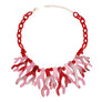 Collar Red Pink Coral Coastal Chic Link Necklace