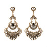 Metal Drop Burnished Gold Earrings