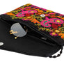 Black Embroidered Envelope Clutch