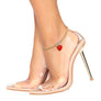 Anklet Gold Sparkling Love Red Heart Ankle Chain