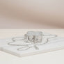 Mini Silver Quatrefoil Sparkle Crossbody Compact