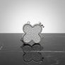 Mini Silver Quatrefoil Sparkle Crossbody Compact