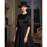 Black Fedora Hat with Black Silver Quatrefoil Band