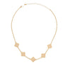 Necklace Gold Cream Pearl Quatrefoil Clovers