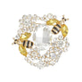 Brooch Gold Clear Glass Crystal Bee Flower Pin