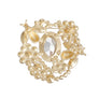 Brooch Gold Multicolor Glass Crystal Bee Flower