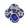 Brooch Couture Clover Blue Glass Perfume Pin