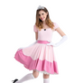 Princess Peach Deluxe Dance Dress Cosplay Costume for Women - Official Look with Gloves & Crown for Parties, Halloween, & Cosplay