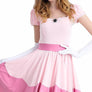 Princess Peach Deluxe Dance Dress Cosplay Costume for Women - Official Look with Gloves & Crown for Parties, Halloween, & Cosplay