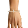 Cuff Gold 2 Row Pave Cross Hinge Bracelet Women