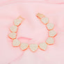 Chain Bracelet Gold Pave Heart Link for Women