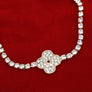 Tennis Bracelet Gold Pave Quatrefoil Clover Women