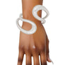 Cuff Rigid Looped Silver Metal Hinge Bracelet