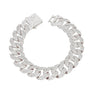 Bracelet Silver Iced Diamond Cuban Chain for Women