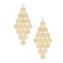 Fish Hook Brushed Gold Coin Dangle Earrings