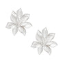 Studs Silver Layered Petal Flower Earrings Women