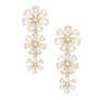 Dangle Crystal Petal Flower Gold Earrings Women