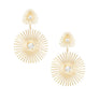 Drop Gold Rounded Spikes Earrings for Women