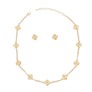 Necklace Gold Quatrefoil Guilloche 9 Motifs Set