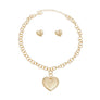 Pendant Gold Girly Patterned Puffy Heart Necklace