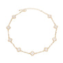 Necklace Gold Cream Quatrefoil Clover 9 Motifs