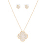 Pendant Pave Quatrefoil Clover Gold Chain Necklace