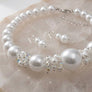 White Pearl Bead Cluster Single Strand Necklace