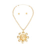 Pendant Necklace Gold Sunflower Chain for Women