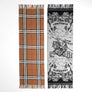 Faux Cashmere Brown Plaid Motif Rectangle Scarf
