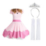 Princess Peach Deluxe Dance Dress Cosplay Costume for Women - Official Look with Gloves & Crown for Parties, Halloween, & Cosplay