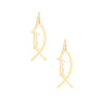 Fish Hooks Faith Fish Gold Earrings for Women