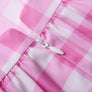 Diona Women Adult Girls Movie Doll Costume Margot Cosplay Pink and White Gingham Check Dress Halloween Christmas Party Birthday Dress Up