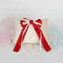 DST Merch Red White Ribbon Hair Bow Clip