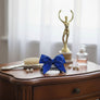 ZPB or SGRHO Blue Rhinestone Point Bow Hair Clip