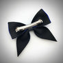 ZPB or SGRHO Blue Rhinestone Point Bow Hair Clip
